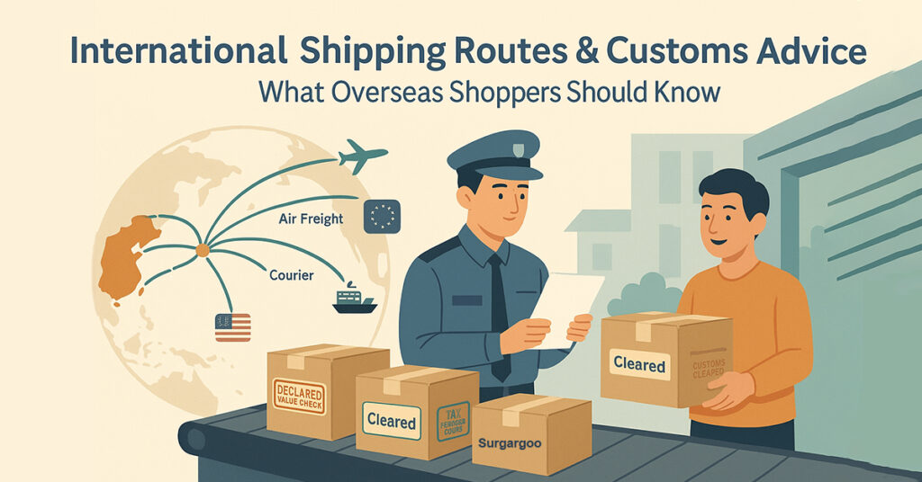International shipping routes and customs advice