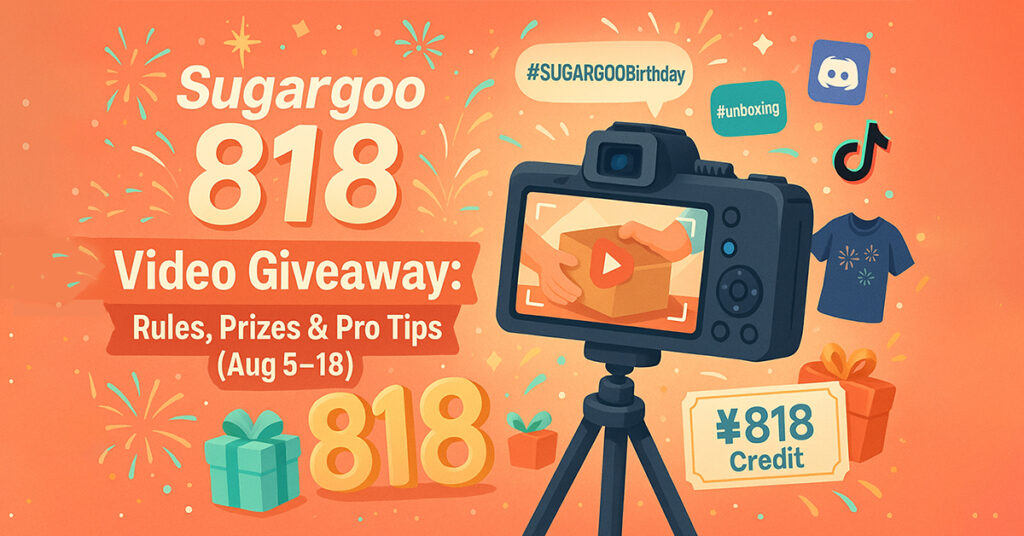 Sugargoo 818 Video Giveaway: Rules, Prizes & Pro Tips (Aug 5–18) Sugargoo 818 Video Giveaway
