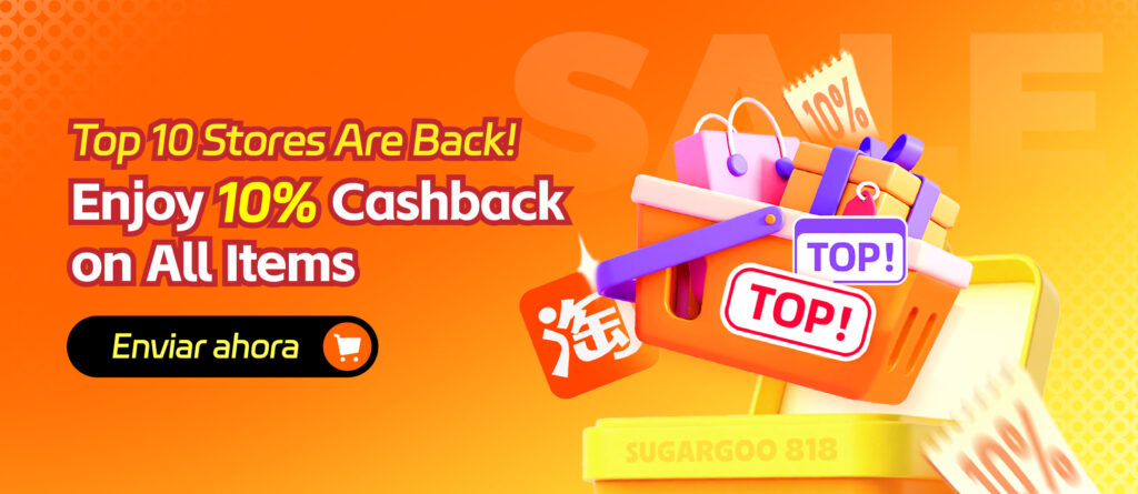 Sugargoo August 2025 event — Enjoy 10% cashback at top Taobao stores on all items