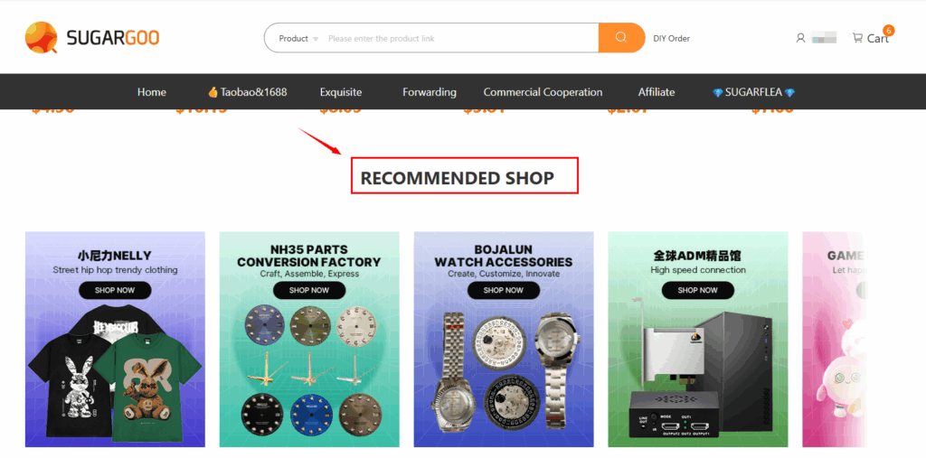 Sugargoo Exquisite Mall recommended shop with trending items