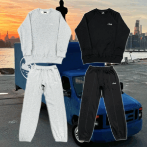 CoreFit Men’s Two-Piece Tracksuit Set Crewneck Sweatshirt and Jogger Pants Casual Sportswear