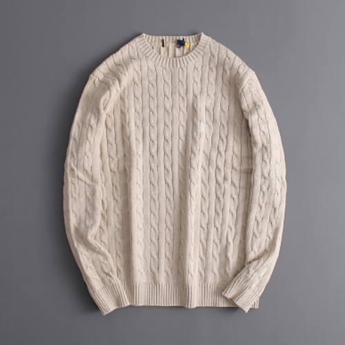 CozyWeave Classic Cable Knit Sweater Unisex Long Sleeve Crewneck Pullover Knitwear