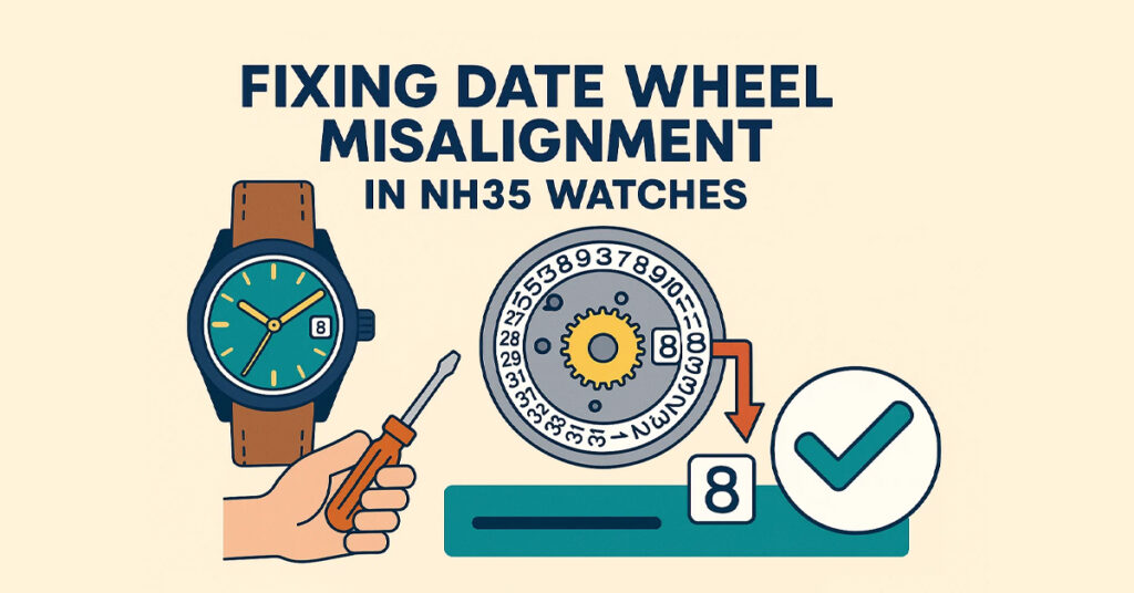 Fixing Date Wheel Misalignment in NH35 Watches