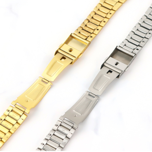 Gold steel watch