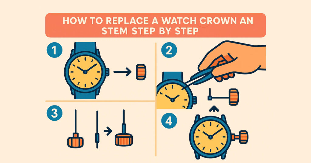How to Replace a Watch Crown and Stem Step by Step