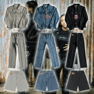 RetroDenim Two-Piece Set Men’s Vintage Denim Jacket and Jeans Streetwear Outfit