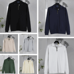 StyleEdge Men’s Half Zip Long Sleeve Polo Shirt Casual Smart Top