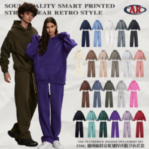 UrbanCore 2024 Oversized Fleece Hoodie and Sweatpants Set Men’s Winter Streetwear Tracksuit