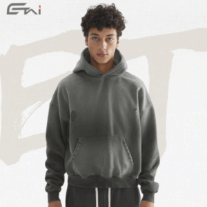 ETAI Heavyweight Vintage Cropped Hoodie Men’s Loose Fit Double-Layer Hood Oversized Sweatshirt