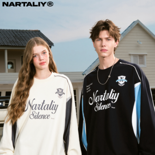 NARTALIY Retro Colorblock Raglan Sweatshirt Unisex Crewneck Pullover Long Sleeve Sportswear