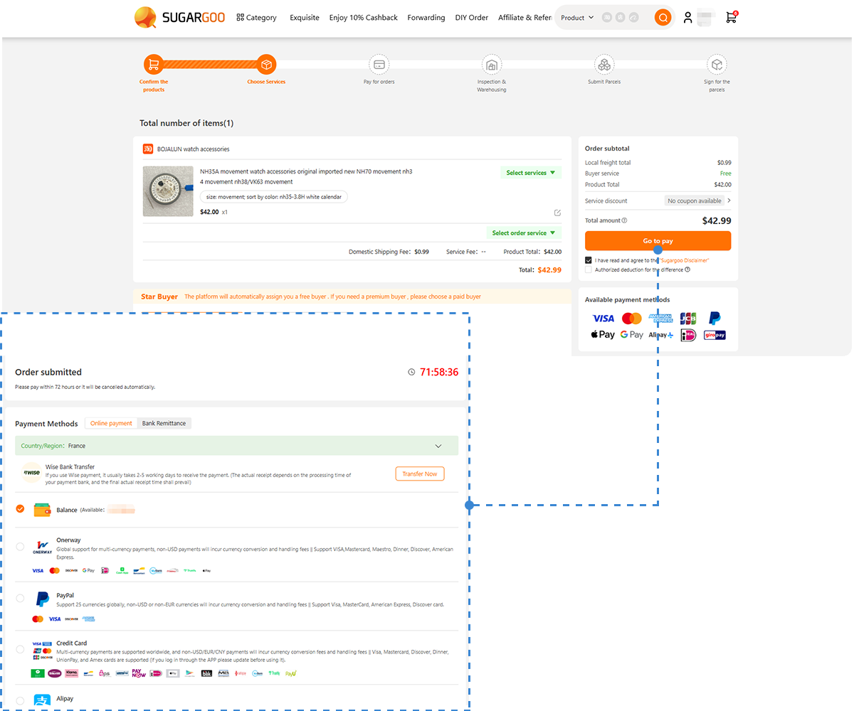 sugargoo-Pay-for-the-order