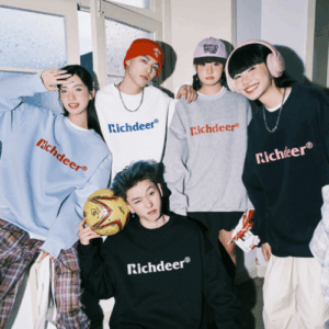 RICHDEER 420g Classic 3D Logo Crewneck Sweatshirt Heavyweight American Streetwear Pullover