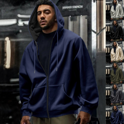 UrbanEdge Waterproof Zip-Up Hoodie Men’s Solid Color Casual Fall Winter Jacket-8 UrbanEdge Waterproof Zip-Up Hoodie Men’s Solid Color Casual Fall Winter Jacket