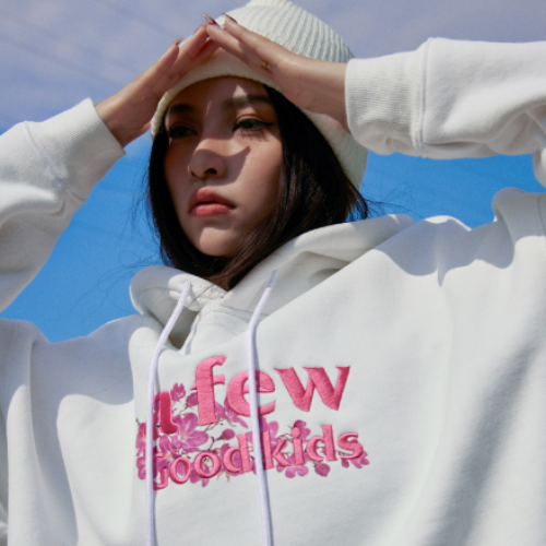 AFGK Bloom Series Embroidered Fleece Hoodie Unisex American Streetwear Pullover