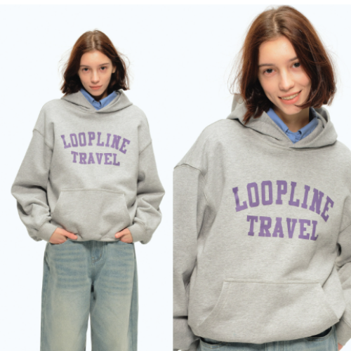 CountryMoment 360g American Letter Print Clean Fit Hoodie Unisex Heavyweight Pullover Sweatshirt