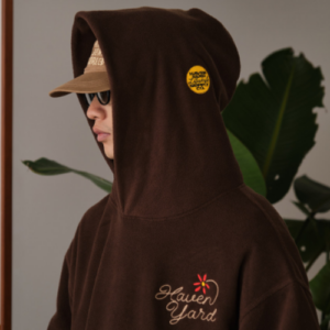 HavenYard Floral Embroidered Fleece Hoodie Minimalist Vintage Casual Pullover Sweatshirt