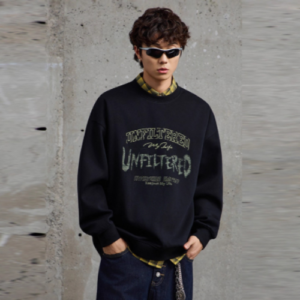 KUKULUKY Vintage Washed Graphic Crewneck Sweatshirt Men’s Loose Fit American Streetwear Pullover