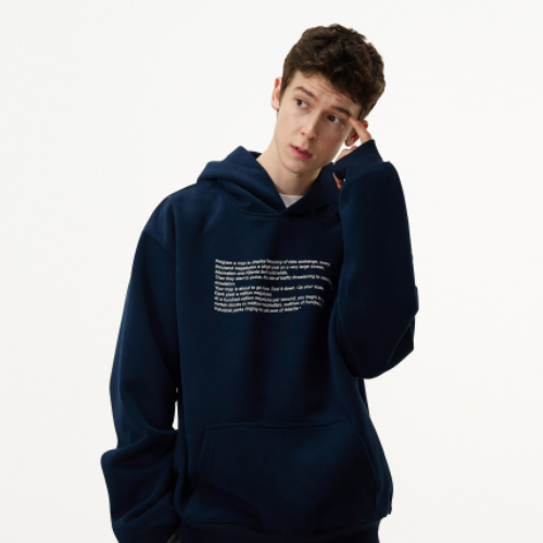 MADWITCH Distorted Letter Print Clean Fit Hoodie Loose Unisex Vintage Streetwear Pullover