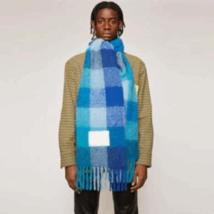 RainbowCheck Thickened Warm Colorblock Fringe Winter Scarf Shawl