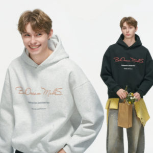 Dream Made Winter Series Fleece Hoodie Grey Oversized Mens Hoodie