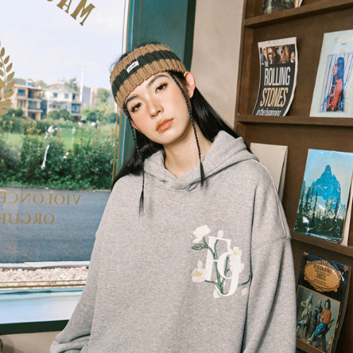 FORNINES Embroidered Heavyweight Fleece Hoodie