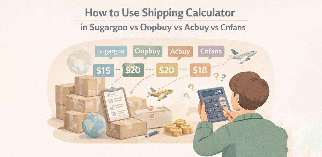 How to Use Shipping Calculator in Sugargoo vs Oopbuy vs Acbuy vs Cnfans