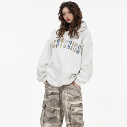 INSstudios Woven Patch Series Fleece Lined Hoodie