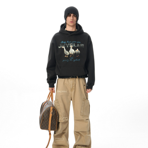 Lucky Duck 400G Graphic Hoodie Spring Fall Unisex Sweatshirt