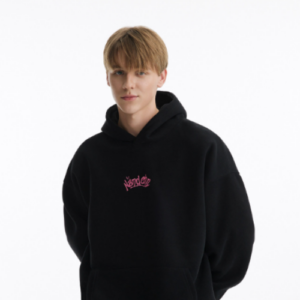 Nandchn Heavyweight Letter Print Oversized Unisex Hoodie Pullover