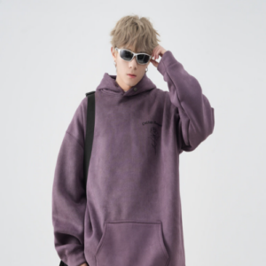 UrbanForge RoseBurn 520G Suede Fleece Hoodie Oversized Autumn Jacket