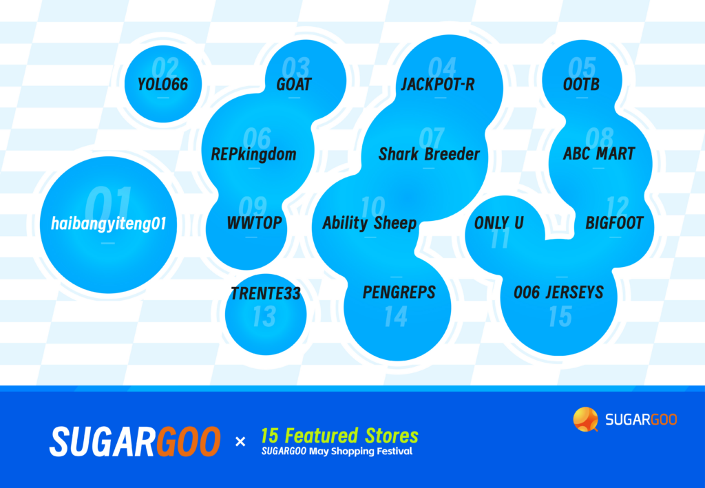 Sugargoo May Shopping Festival 15 featured stores promotion banner