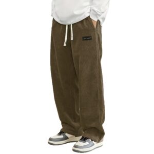 Men's Corduroy Logo Relaxed Fit Casual Pants-1