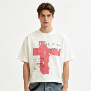 Men's Cotton Hip Hop Graphic Print Streetwear T-Shirt-1