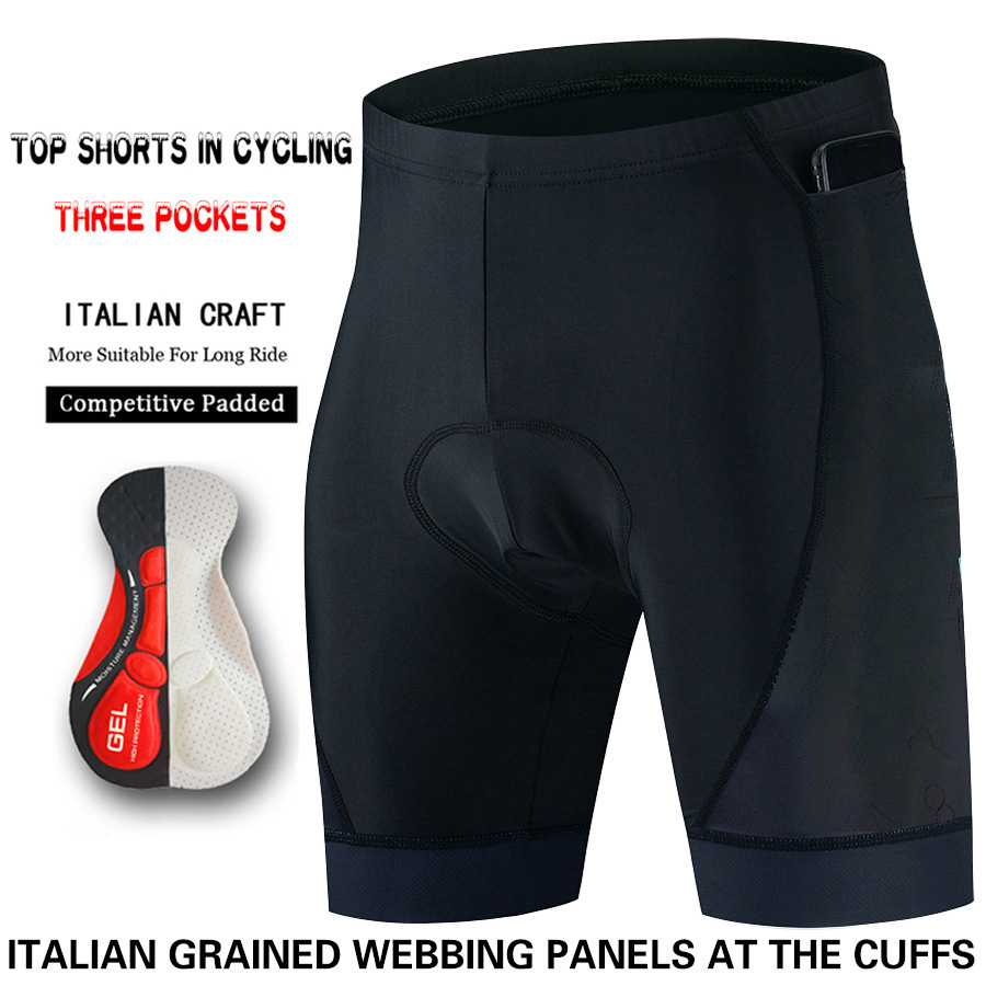 Men's Road Cycling Shorts Three-Pocket Summer Bike Shorts-2