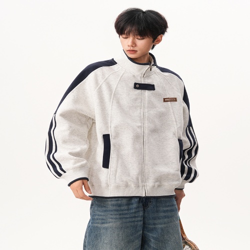 Varsity Jacket Patchwork Athletic Streetwear Sweatshirt Jacket-2