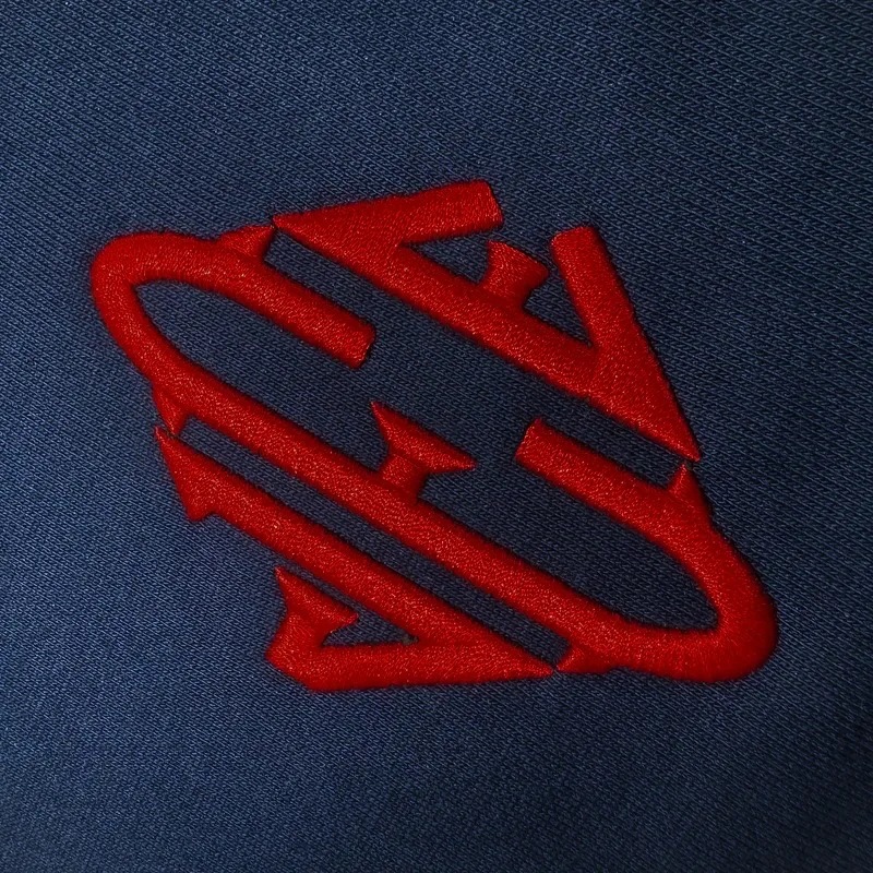 Vintage Embroidered Polo Collar Relaxed Fit Pullover Sweatshirt-2