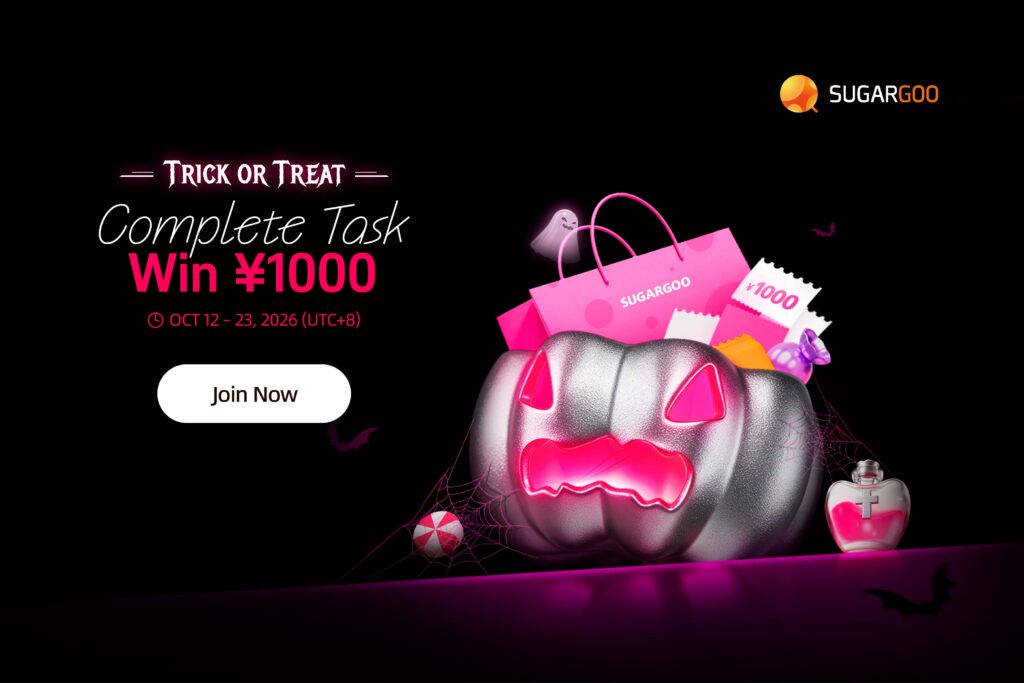 SUGARGOO Halloween Task Challenge 2026: Win ¥1,000 in Cash Coupons 2026-Trick or Treat-1920x1280